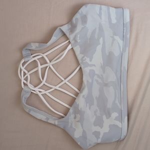 Lululemon FREE TO BE BRA WILD A/B CUP Heritage Camo Jacquard Alpine White